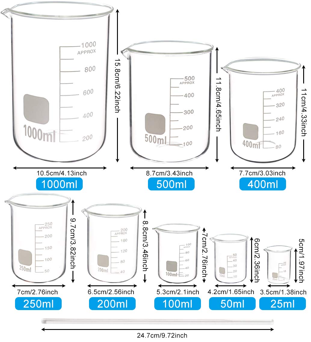 DISCONTINUED Measuring Beakers; Pyrex Glass, 50 ml, 12/Pack, QS-29290 -  Cleanroom World